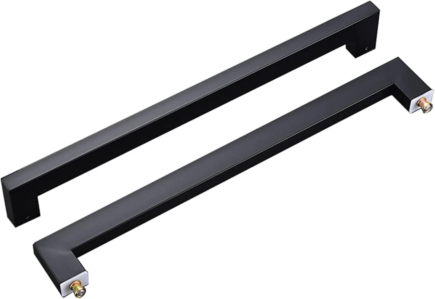 دستگیره کشویی درب انبار، دستگیره مدرن دو طرفه از جنس استیل ضد زنگ، دستگیره مدرن درب کشویی با شکل مربع، دستگیره مدرن درب انبار، مناسب برای درب شیشه ای، طول: 43.8 سانتی متر / 40 سانتی متر