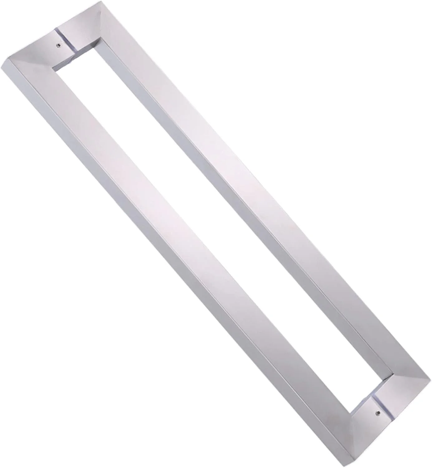 دستگیره درب کشویی انبار، دستگیره درب استیل ضد زنگ 304، میله تخت مستطیلی شکل، دستگیره مدرن ورودی، دستگیره درب مدرن، میله کششی دوش، نقره ای - L:60cm(23.6in)/56.2cm(22.1in)