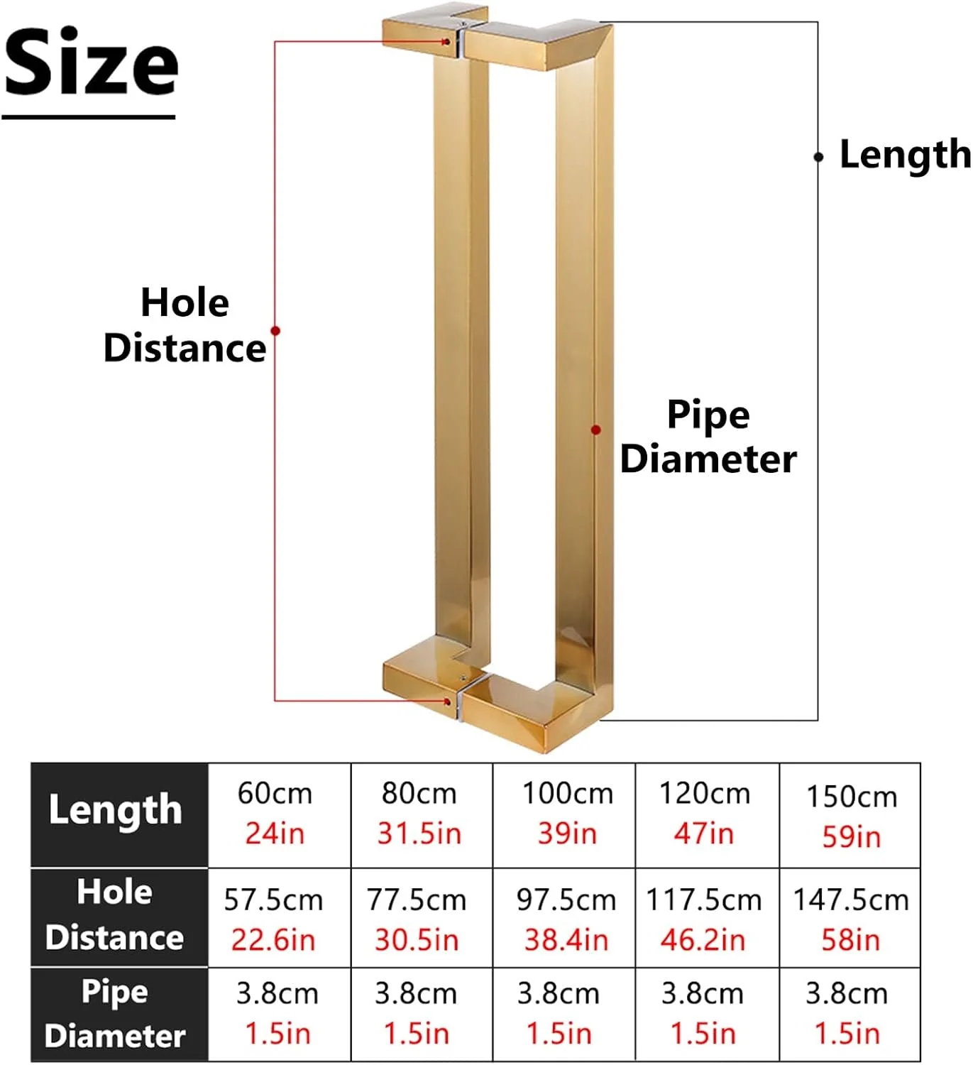 دستگیره درب استیل ضد زنگ، دستگیره دو طرفه درب شیشه ای داخلی برای درب های ورودی آشپزخانه، نقره ای - طول 80 سانتی متر دستگیره درب استیل ضد زنگ، دستگیره دو طرفه درب شیشه ای داخلی برای درب های ورودی آشپزخانه، نقره ای - طول 80 سانتی متر