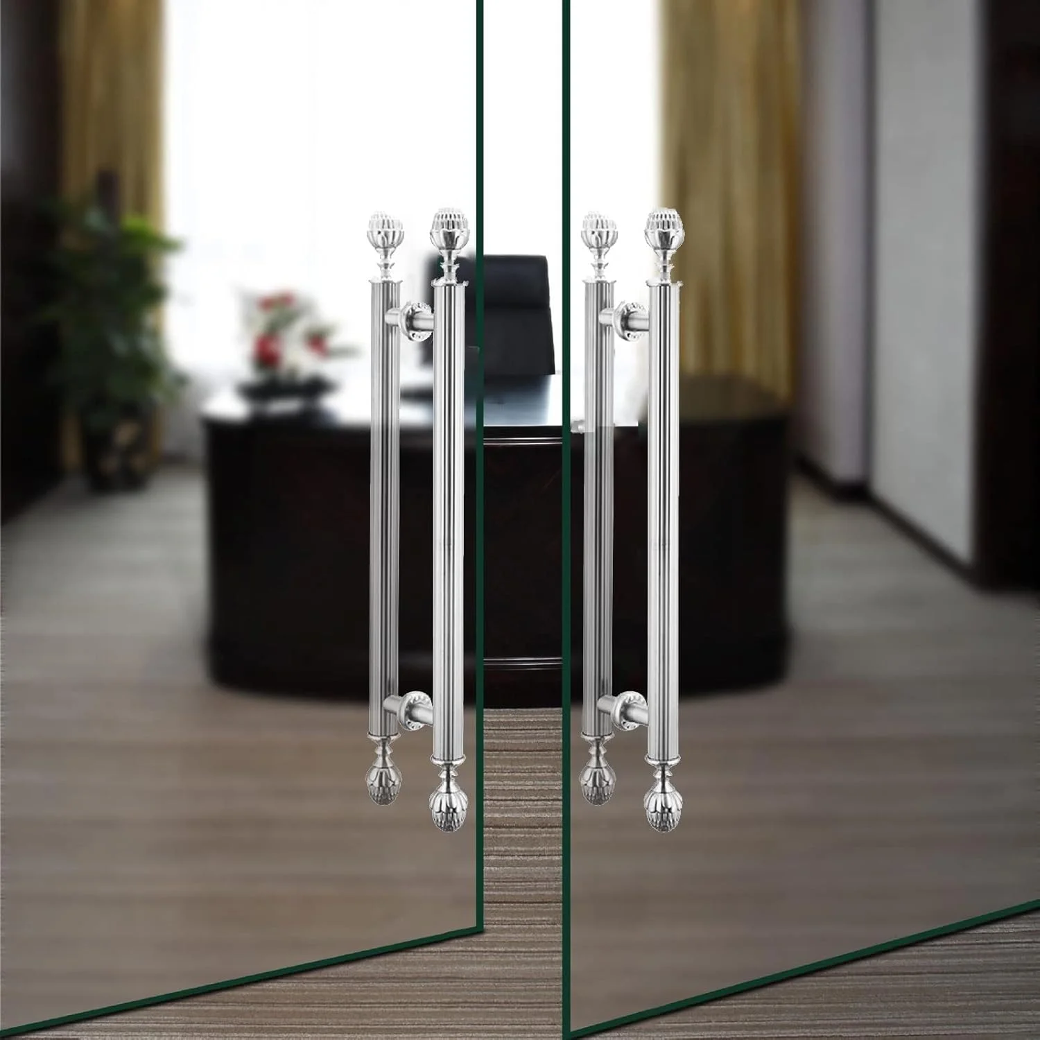 دستگیره کشویی درب انبار، نقره ای، مناسب برای درب های چوبی/فلزی/شیشه ای، دستگیره درب کشویی انبار برای درب های چوبی/فلزی/شیشه ای، میله کششی دروازه به سبک اروپایی، 50 سانتی متر دستگیره کشویی درب انبار، نقره ای، مناسب برای درب های چوبی/فلزی/شیشه ای، دستگیره درب کشویی انبار برای درب های چوبی/فلزی/شیشه ای، میله کششی دروازه به سبک اروپایی، 50 سانتی متر