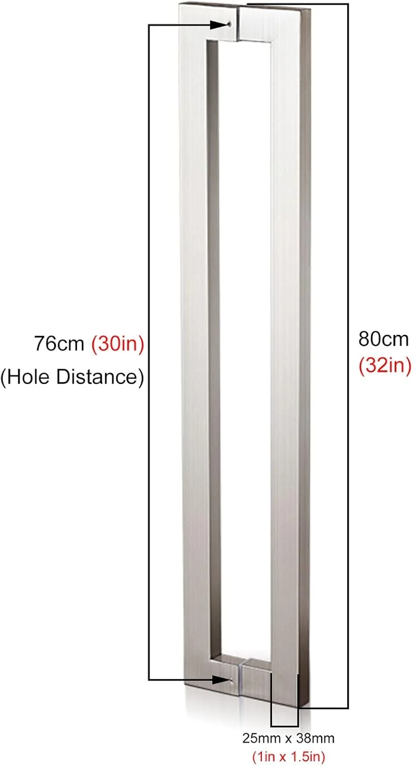 دستگیره کشویی درب شیشه ای چوبی انبار، دستگیره کششی درب ورودی سنگین تجاری با اتصالات نصب، دستگیره درب کشویی داخلی خارجی، نقره ای - 80 سانتی متر دستگیره کشویی درب شیشه ای چوبی انبار، دستگیره کششی درب ورودی سنگین تجاری با اتصالات نصب، دستگیره درب کشویی داخلی خارجی، نقره ای - 80 سانتی متر
