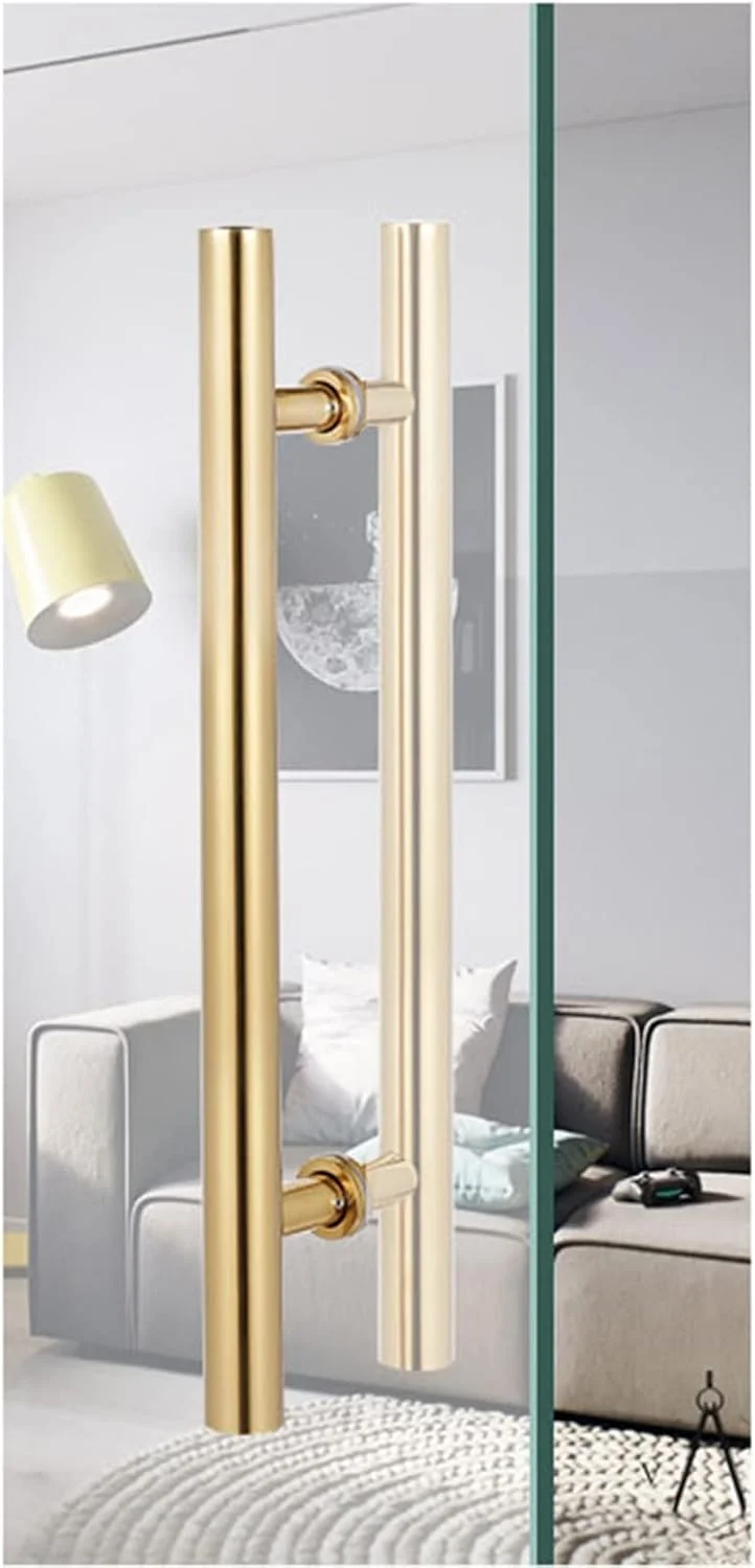 دستگیره درب انبار، دستگیره های درب استیل ضد زنگ مدرن برس خورده، دستگیره های درب شیشه ای کشویی برای درب های دوش داخلی و خارجی مدرن معاصر، طول: 120 سانتی متر (47.2 اینچ) / 90 سانتی متر (35.4 اینچ)