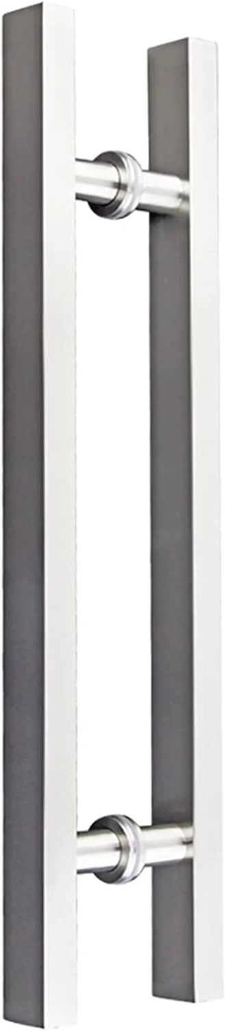 دستگیره درب کشویی شیشه ای اداری لوله مربعی استیل ضد زنگ برس خورده، مناسب برای درب های چوبی منزل، 6 سایز، 800×500 میلی متر