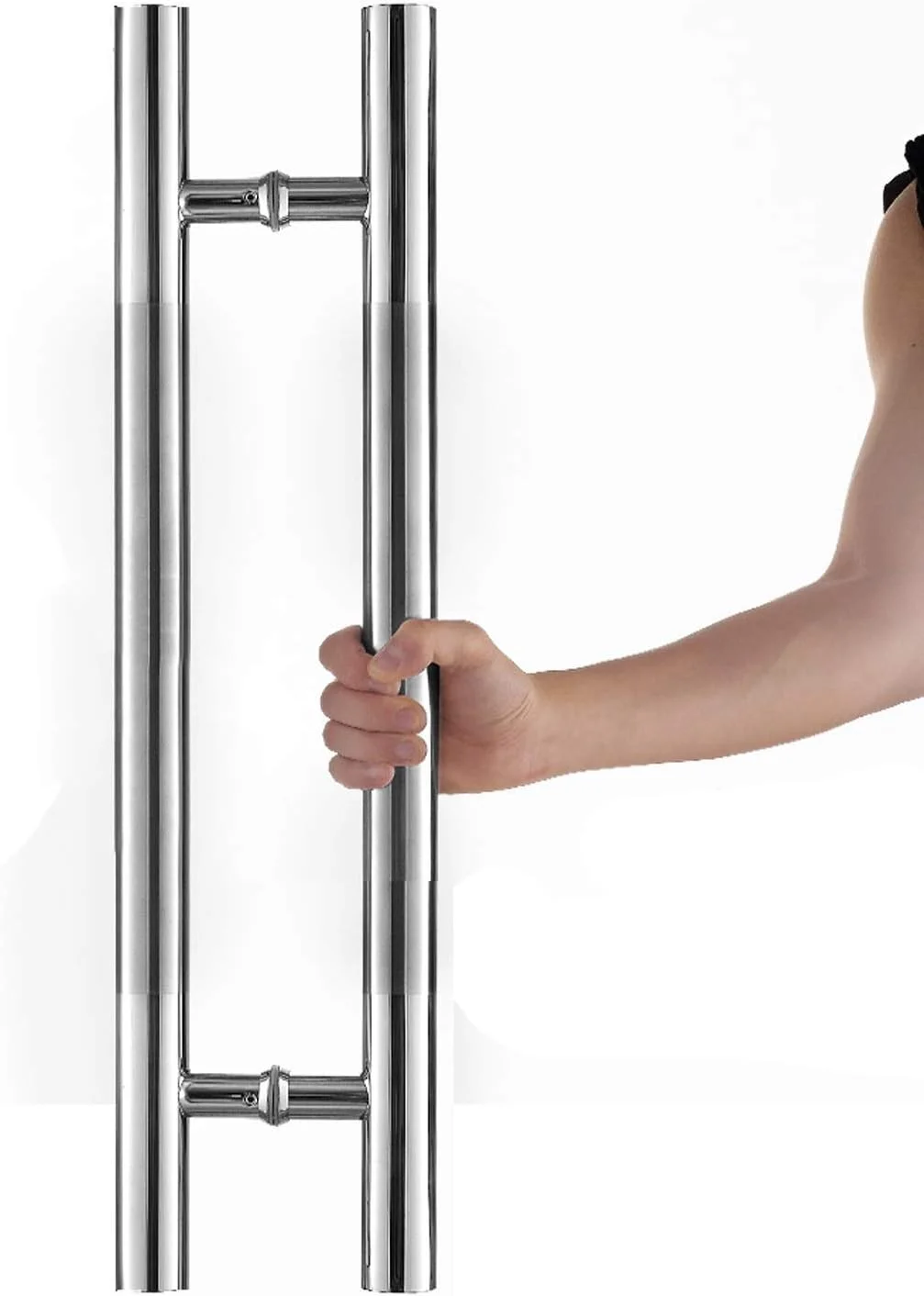 دستگیره درب شیشه ای ضخیم شده نسخه ارتقا یافته، دستگیره درب کشویی لوله گرد استیل ضد زنگ / دستگیره درب انبار، 8 سایز، 120 * 80 سانتی متر دستگیره درب شیشه ای ضخیم شده نسخه ارتقا یافته، دستگیره درب کشویی لوله گرد استیل ضد زنگ / دستگیره درب انبار، 8 سایز، 120 * 80 سانتی متر