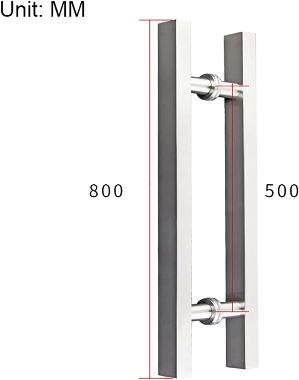 دستگیره درب کشویی شیشه ای اداری لوله مربعی استیل ضد زنگ برس خورده، مناسب برای درب های چوبی منزل، 6 سایز، 800×500 میلی متر دستگیره درب کشویی شیشه ای اداری لوله مربعی استیل ضد زنگ برس خورده، مناسب برای درب های چوبی منزل، 6 سایز، 800×500 میلی متر