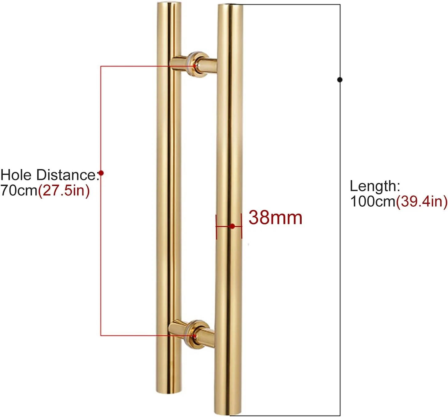 دستگیره درب کشویی استیل ضد زنگ تجاری برای درب های شیشه ای یا چوبی، دستگیره کششی سنگین برس خورده درب انبار کشویی، مدل، مشکی مات - 100 سانتی متر / 39.4 اینچ دستگیره درب کشویی استیل ضد زنگ تجاری برای درب های شیشه ای یا چوبی، دستگیره کششی سنگین برس خورده درب انبار کشویی، مدل، مشکی مات - 100 سانتی متر / 39.4 اینچ