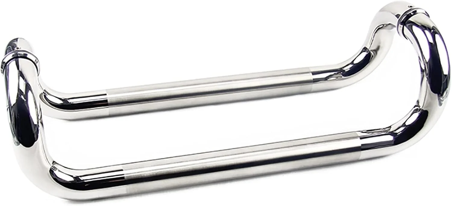 دستگیره درب لوله ای گرد استیل ضد زنگ سنگین، مناسب برای درب های شیشه ای حمام/دفتر کار خانگی، 5 سایز، 300×280×25 میلی متر دستگیره درب لوله ای گرد استیل ضد زنگ سنگین، مناسب برای درب های شیشه ای حمام/دفتر کار خانگی، 5 سایز، 300×280×25 میلی متر