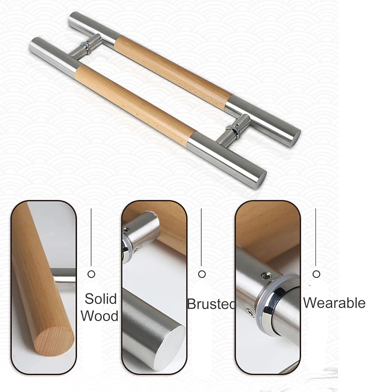 دستگیره درب فشاری کششی برای درب شیشه ای/درب چوبی، دستگیره مدرن دو طرفه برای درب انبار داخلی و خارجی، دستگیره میله ای مدل H درب دوش/اتاق خواب/درب ورودی، C-150cm (59 اینچ) دستگیره درب فشاری کششی برای درب شیشه ای/درب چوبی، دستگیره مدرن دو طرفه برای درب انبار داخلی و خارجی، دستگیره میله ای مدل H درب دوش/اتاق خواب/درب ورودی، C-150cm (59 اینچ)