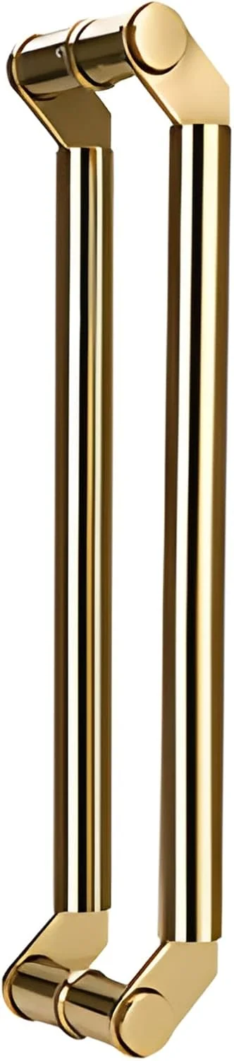دستگیره درب کشویی شیشه ای مدرن، دستگیره فشاری و کششی برای دفتر/استودیو/حمام/فروشگاه، طلایی - 60 سانتی متر