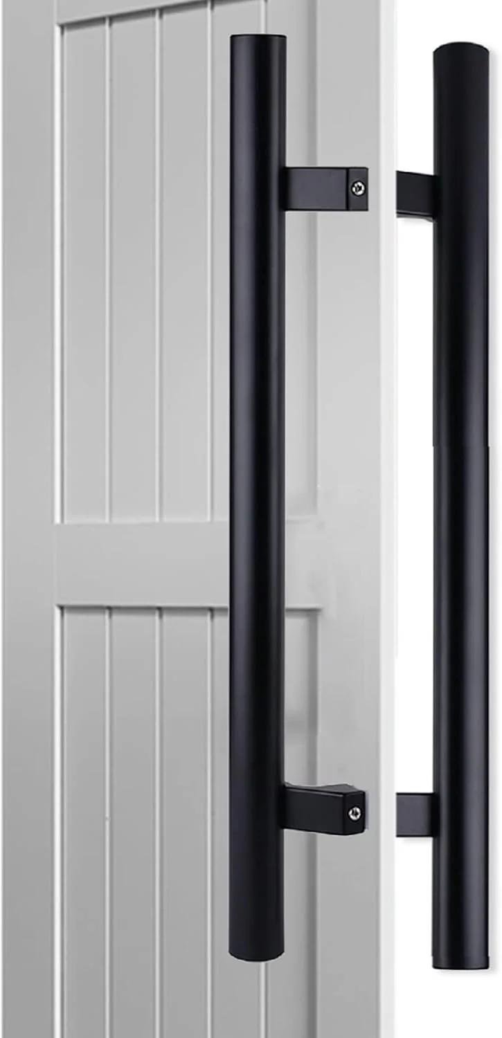 دستگیره درب کشویی انبار، دستگیره درب ورودی تجاری، دستگیره درب شیشه ای استودیو برای درب چوبی، دروازه شیشه ای، طول 60cm/80cm/120cm/150cm، مشکی-150cm/59in