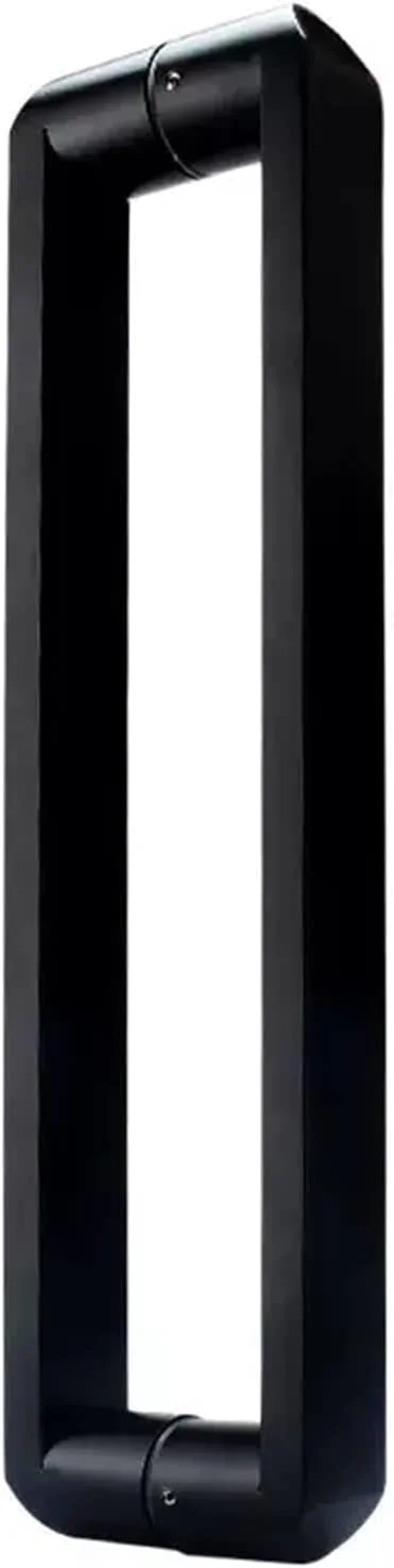 دستگیره درب ورودی مشکی برای درب های داخلی و خارجی، دستگیره درب ورودی با پیچ های نصب، دستگیره کششی درب شیشه ای سنگین استیل ضد زنگ، مشکی - 48 سانتی متر (18 7/8 اینچ) * 44 سانتی متر