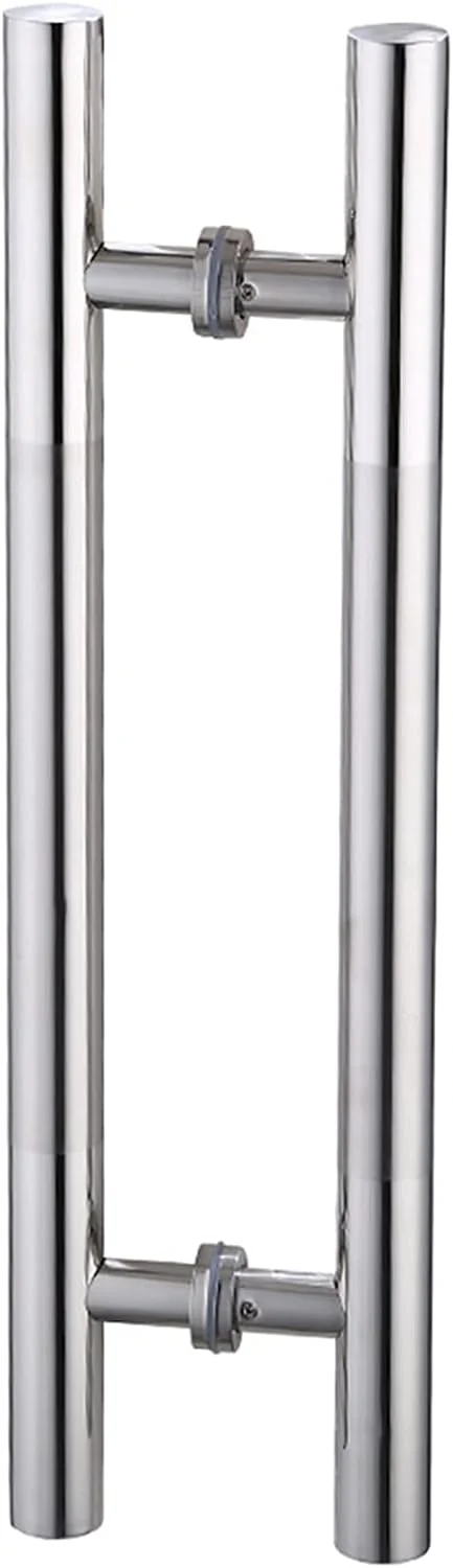 دستگیره درب لوله ای گرد استیل ضد زنگ برس خورده / دستگیره فشاری-کششی درب شیشه ای اداری / دستگیره درب چوبی کشویی انبار - 8 سایز، 1000×700×38 میلی متر