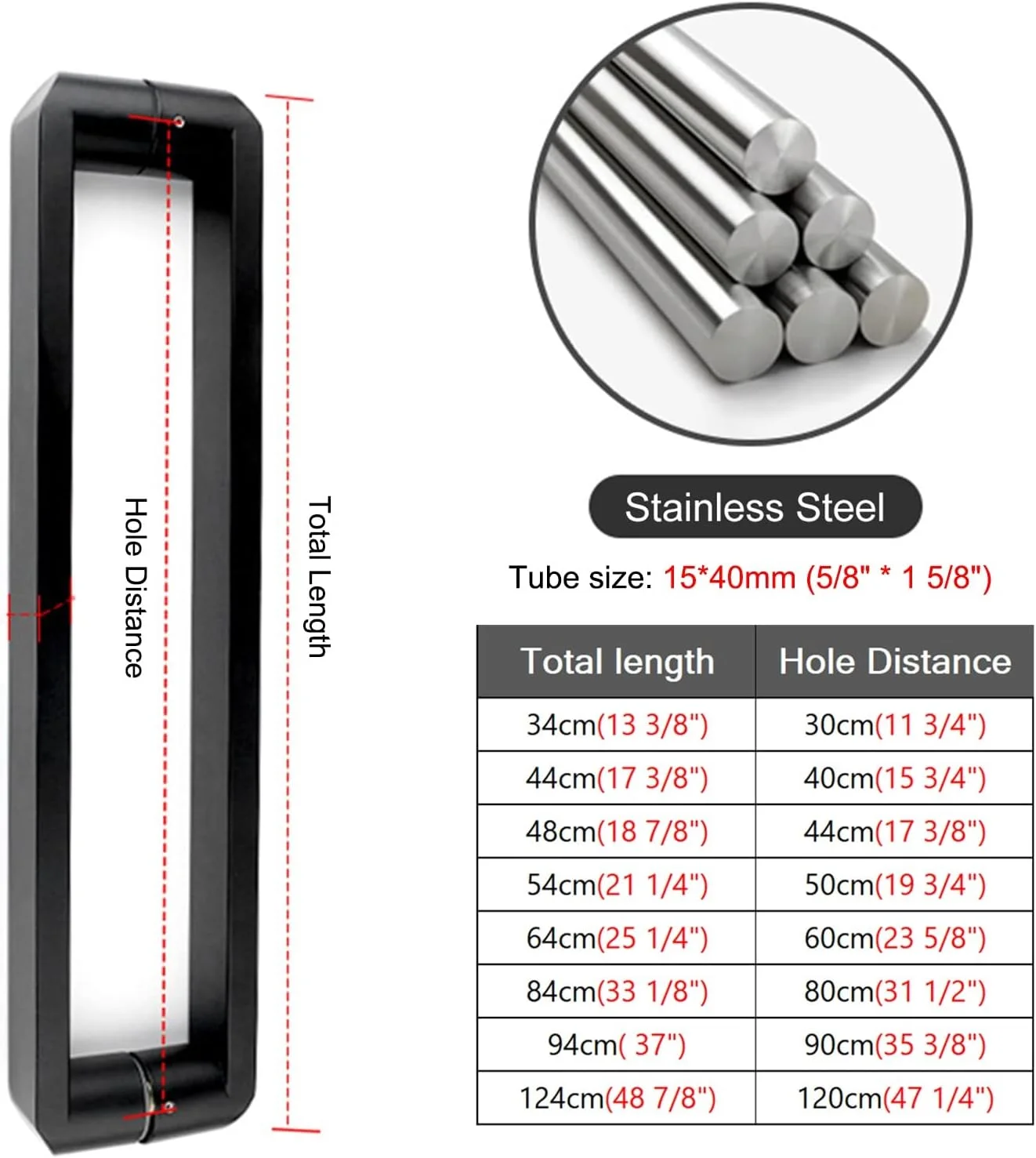 دستگیره های درب کششی مشکی مات، دستگیره مدرن درب داخلی با پیچ های نصب، دستگیره درب شیشه ای حمام شامل تمام اتصالات نصب، 64cm(25 1/4")*60cm دستگیره های درب کششی مشکی مات، دستگیره مدرن درب داخلی با پیچ های نصب، دستگیره درب شیشه ای حمام شامل تمام اتصالات نصب، 64cm(25 1/4")*60cm