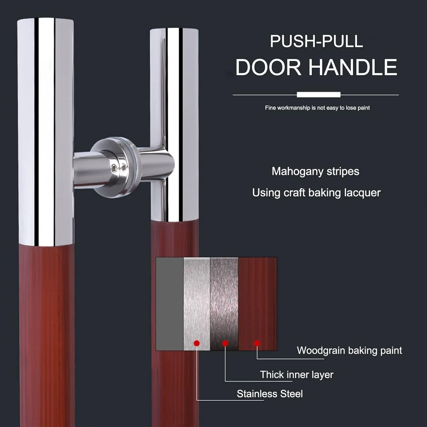 دستگیره درب کشویی انبار برای درب های چوبی/شیشه ای، دستگیره های کششی استیل ضد زنگ، دستگیره شیشه ای درب حمام، 50cm(19 3/4")*30cm دستگیره درب کشویی انبار برای درب های چوبی/شیشه ای، دستگیره های کششی استیل ضد زنگ، دستگیره شیشه ای درب حمام، 50cm(19 3/4")*30cm