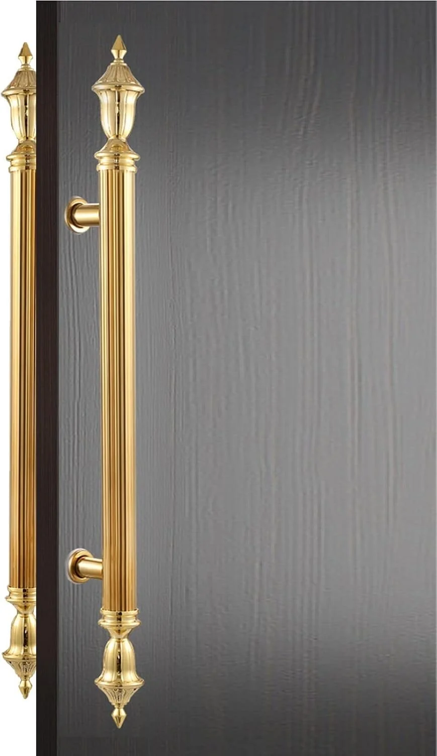 دستگیره درِ فشاری کششی به سبک اروپایی برای درهای چوبی، دستگیره استیل ضد زنگ تجاری، دستگیره های شیشه ای شامل تمام اتصالات نصب، طلایی - 150 سانتی متر (59 اینچ) * 100 سانتی متر