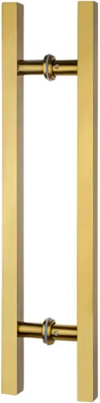 دستگیره در دو طرفه برای درب های تکی، دستگیره کششی میله ای بلند برای ورودی، دستگیره درب حمام/دستگیره درب شیشه ای انبار، داخلی و خارجی، طلایی - 80 سانتی متر (31 1/2 اینچ) * 50 سانتی متر