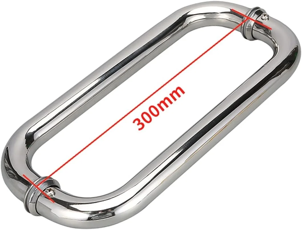 دستگیره درب شیشه ای کشویی و فشاری، دستگیره های درب حمام و دوش استیل ضد زنگ سنگین، برای جایگزینی دستگیره های درب قدیمی یا آسیب دیده، 300 میلی متر دستگیره درب شیشه ای کشویی و فشاری، دستگیره های درب حمام و دوش استیل ضد زنگ سنگین، برای جایگزینی دستگیره های درب قدیمی یا آسیب دیده، 300 میلی متر