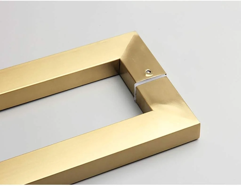 دستگیره درب، دستگیره درب شیشه ای هتل اداری مدرن مینیمالیستی، دستگیره لوله مربعی استیل طلایی تیتانیومی، 5 طول، 1200×1162 میلی متر دستگیره درب، دستگیره درب شیشه ای هتل اداری مدرن مینیمالیستی، دستگیره لوله مربعی استیل طلایی تیتانیومی، 5 طول، 1200×1162 میلی متر