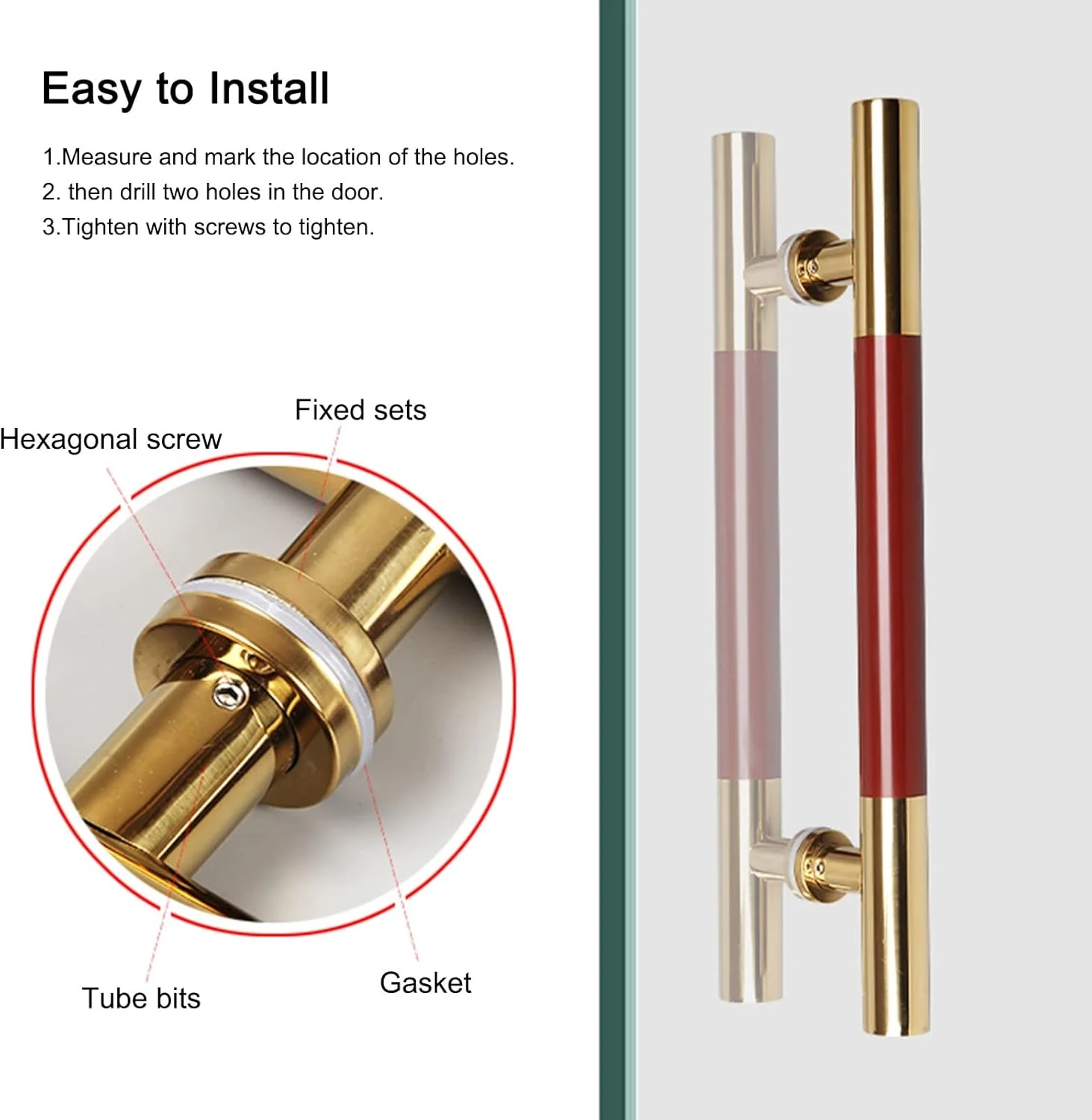 دستگیره کششی درب انبار، دستگیره میله ای درب ورودی، دستگیره شیشه ای دو طرفه درب حمام، پرداخت رنگ شده، 60cm(23 5/8")*40cm دستگیره کششی درب انبار، دستگیره میله ای درب ورودی، دستگیره شیشه ای دو طرفه درب حمام، پرداخت رنگ شده، 60cm(23 5/8")*40cm