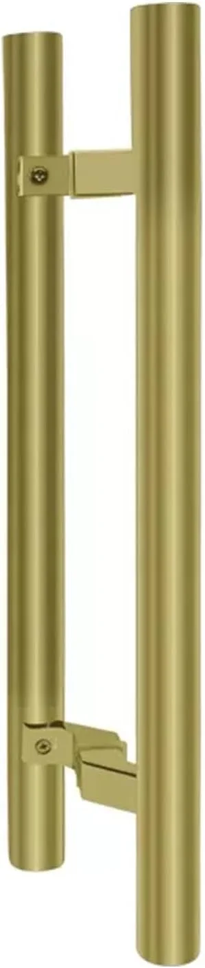 دستگیره های درب شیشه ای کشویی، دستگیره های فشاری و کششی درب استیل ضد زنگ، دستگیره تجاری درب با لوازم نصب، طلایی - 100 سانتی متر