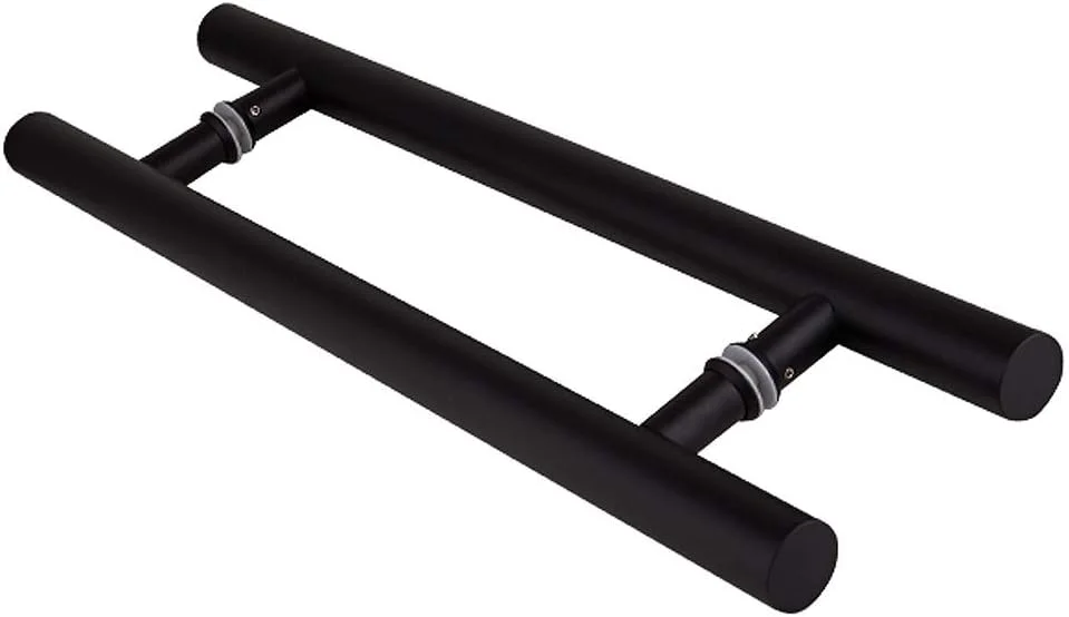 دستگیره درب کشویی انبار، دستگیره درب شیشه ای مشکی، دستگیره درب کشویی تجاری لوله ای استیل ضد زنگ، 5 سایز، 1200 * 800 میلی متر