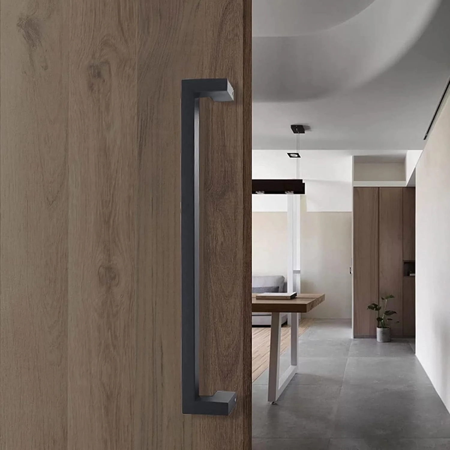 دستگیره مدرن فشاری کششی، یراق آلات درب، دستگیره درب استیل ضد زنگ تجاری سنگین، دستگیره درب انبار/دستگیره شیشه ای برای داخل و خارج، 42.5 سانتی متر