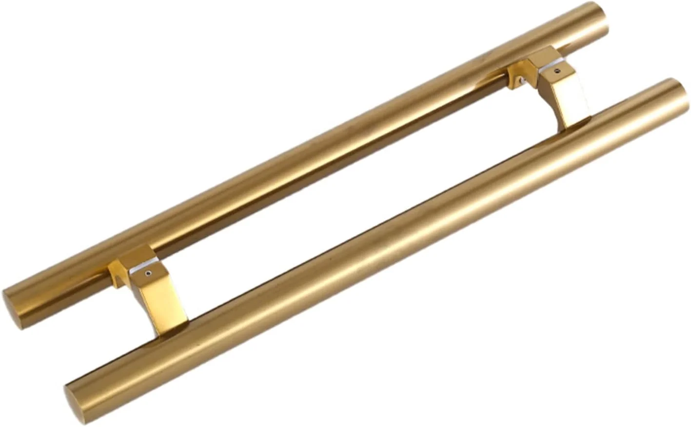 دستگیره های کششی درب شیشه ای انبار، دستگیره فشاری و کششی H شکل برای درب ورودی فروشگاه اداری، دستگیره درب حمام، نصب ساده، طلایی-100 سانتی متر