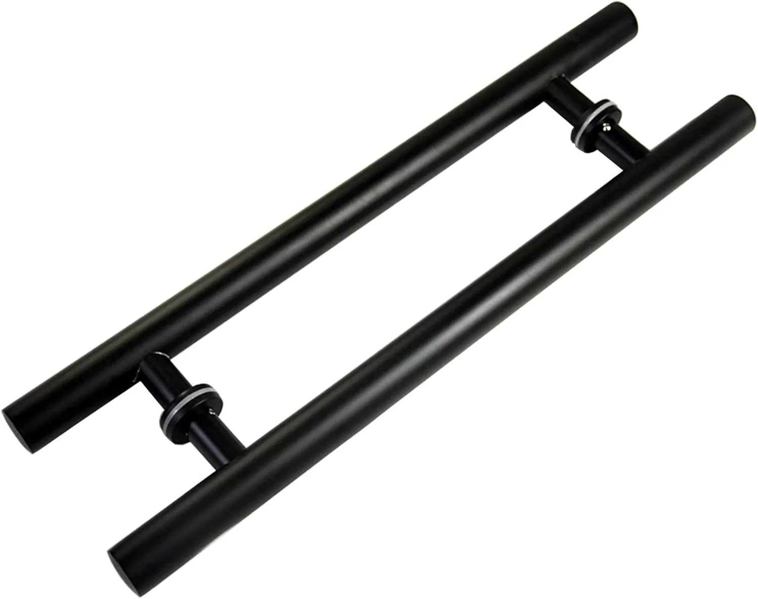 دستگیره درب سخت افزاری، دستگیره درب کشویی لوله گرد استیل مشکی، دستگیره فشاری-کششی درب شیشه ای چوبی، 4 طول، 600×400×38 میلی متر