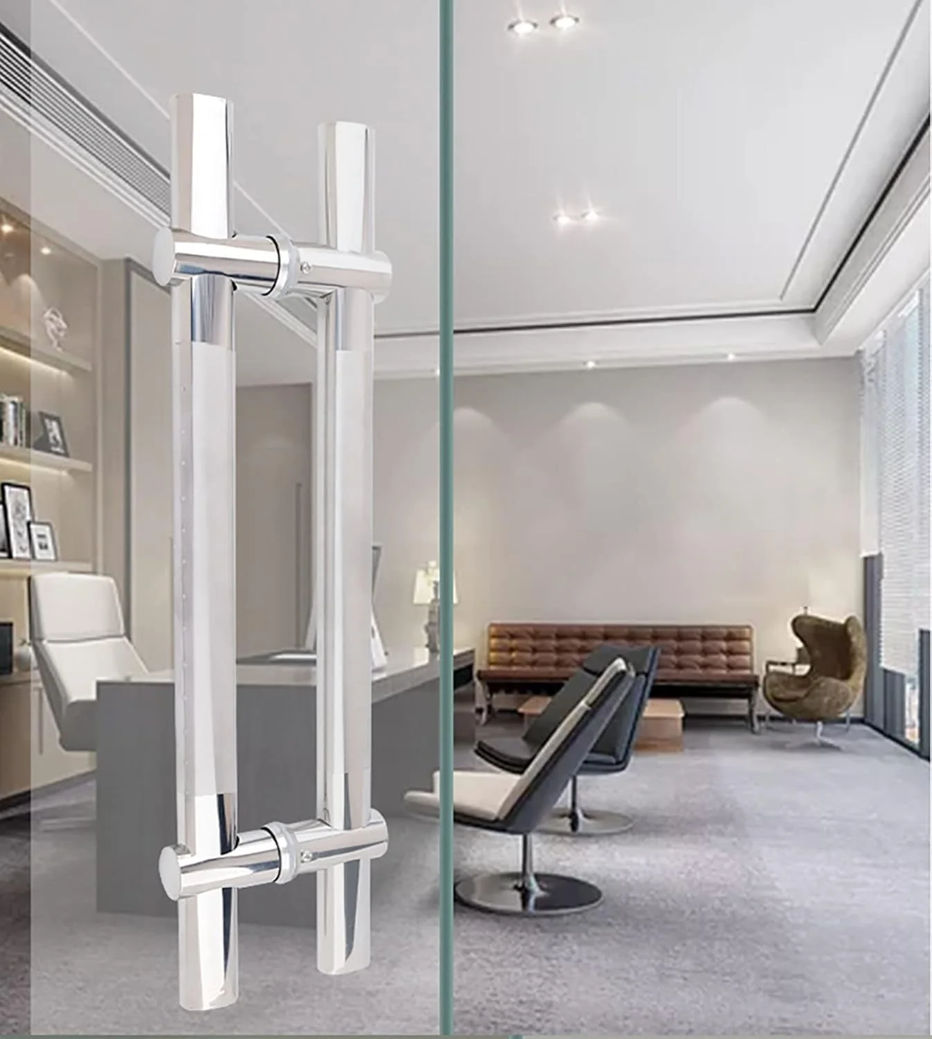 دستگیره درب کشویی انبار ورودی برای درب های داخلی و خارجی، دستگیره هل دادن و کشیدن درب گاراژ با طول های 150/120/100/80/60/50 سانتی متر، درب شیشه ای/چوبی، 60 سانتی متر/24 اینچ دستگیره درب کشویی انبار ورودی برای درب های داخلی و خارجی، دستگیره هل دادن و کشیدن درب گاراژ با طول های 150/120/100/80/60/50 سانتی متر، درب شیشه ای/چوبی، 60 سانتی متر/24 اینچ