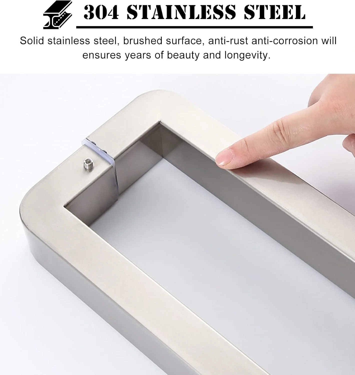 دستگیره درب با گوشههای گرد برای درب شیشهای، دستگیره کشویی مربعی ۱۳/۱۷/۲۱/۲۵ اینچی، دستگیرههای درب استیل ضد زنگ برس خورده، میلههای درب داخلی دو طرفه، طلایی - 42.5 سانتیمتر (17 اینچ) دستگیره درب با گوشههای گرد برای درب شیشهای، دستگیره کشویی مربعی ۱۳/۱۷/۲۱/۲۵ اینچی، دستگیرههای درب استیل ضد زنگ برس خورده، میلههای درب داخلی دو طرفه، طلایی - 42.5 سانتیمتر (17 اینچ)