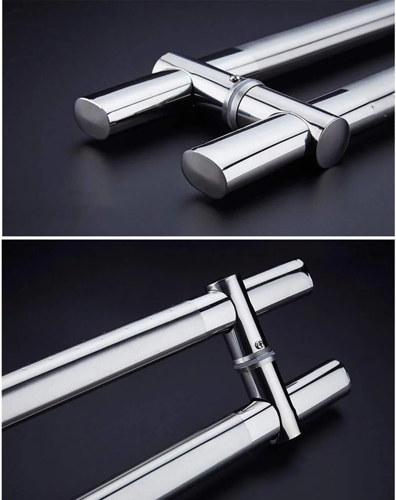 دستگیره درب چوبی و شیشه ای، دستگیره استیل ضد زنگ سنگین، فاصله سوراخ قابل تنظیم، 4 طول، 60×40 سانتی متر دستگیره درب چوبی و شیشه ای، دستگیره استیل ضد زنگ سنگین، فاصله سوراخ قابل تنظیم، 4 طول، 60×40 سانتی متر