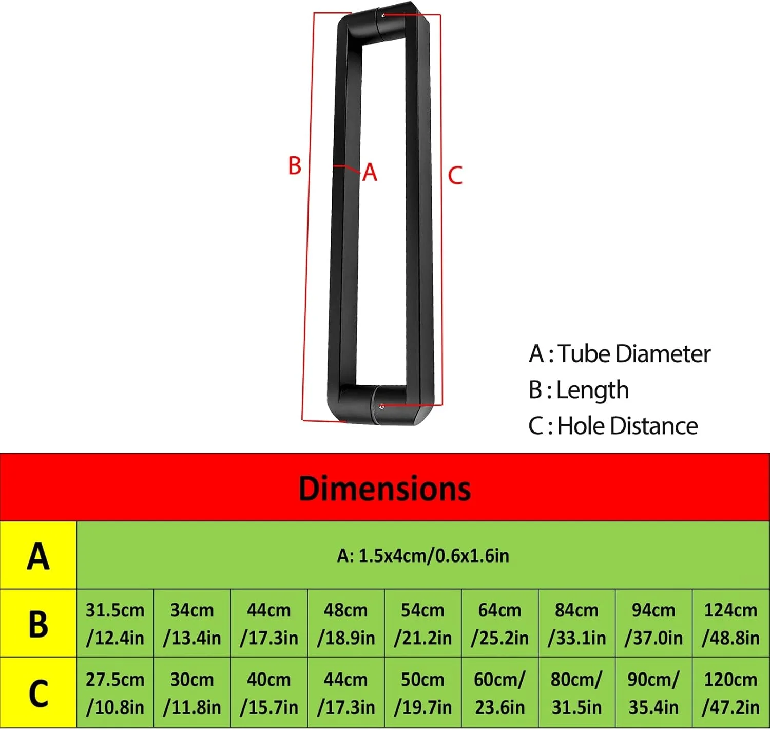 دستگیره درب ورودی مربع مشکی - طول 30/45/83/122 سانتی متر، دستگیره کششی مدرن فولادی - برای درب انبار/شیشه کشویی حمام، شامل اتصالات، مشکی - 34 سانتی متر دستگیره درب ورودی مربع مشکی - طول 30/45/83/122 سانتی متر، دستگیره کششی مدرن فولادی - برای درب انبار/شیشه کشویی حمام، شامل اتصالات، مشکی - 34 سانتی متر