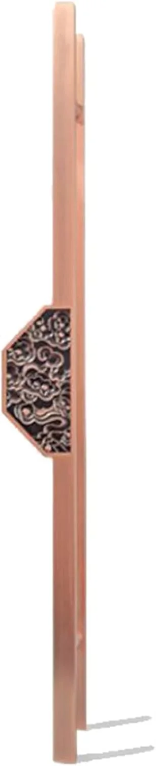 دستگیره کشویی درب انبار برای درب ورودی/درب های شیشه ای/درب رستوران، دستگیره درب ورودی داخلی و خارجی سنگین معاصر، مدل، مسی قرمز - 80 سانتی متر