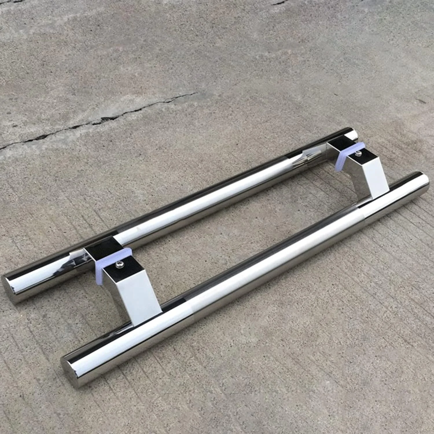 دستگیره درب کشویی انبار نقره ای، دستگیره فشاری کششی درب به طول 60/80/100/120/150 سانتی متر برای درب های شیشه ای/چوبی داخلی و خارجی