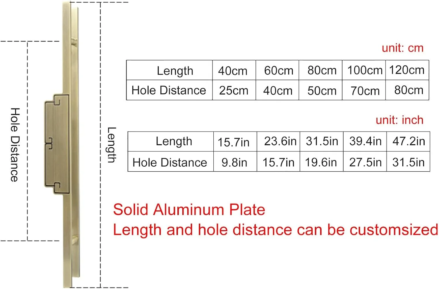 دستگیره فشاری کششی سنگین برای درب های شیشه ای/چوبی/فلزی، دستگیره کشویی آلومینیومی انبار، طول 40/60/80/100/120 سانتی متر، مشکی - 80 سانتی متر/31.5 اینچ