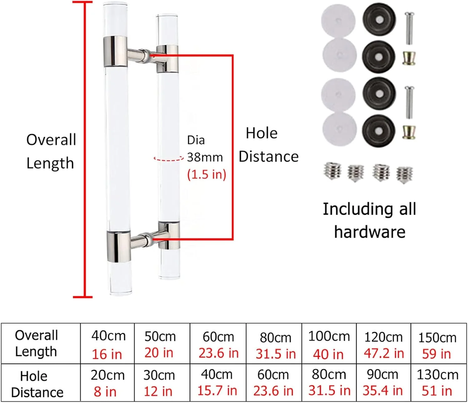 دستگیره درب کشویی انبار، دستگیره اکریلیک شفاف درب انبار، جایگزینی دستگیره درب کشویی دو طرفه برای درب حمام/حمام، هتل تجاری، طول 50 سانتی متر دستگیره درب کشویی انبار، دستگیره اکریلیک شفاف درب انبار، جایگزینی دستگیره درب کشویی دو طرفه برای درب حمام/حمام، هتل تجاری، طول 50 سانتی متر