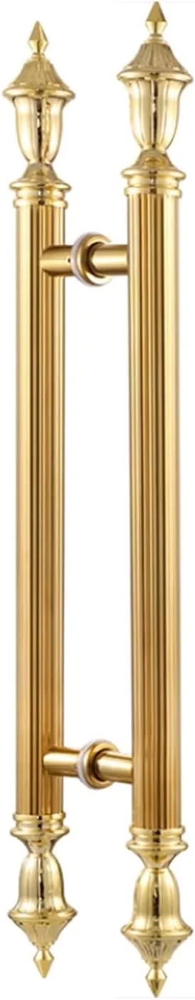 دستگیره درب داخلی و خارجی یورو، دستگیره فشاری کششی درب / دستگیره درب ورودی / دستگیره شیشه ای، دستگیره های درب چوبی استیل ضد زنگ، طلایی - 120 سانتی متر (47 1/4 اینچ) * 80 سانتی متر