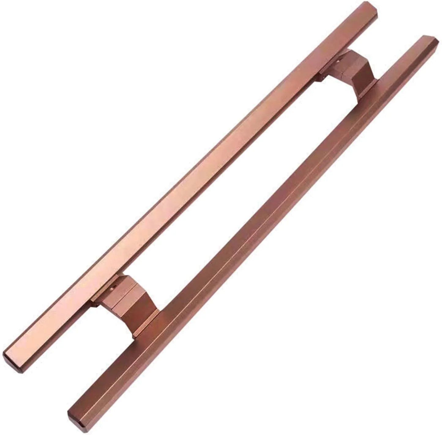 دستگیره کشویی درب انبار، دستگیره فشاری کششی درب انبار، دستگیره های درب شیشه ای آلومینیومی سنگین، دستگیره های کششی درب ورودی تجاری برای دفتر، رزگلد-L 80 سانتی متر/31.5 اینچ - 60 سانتی متر