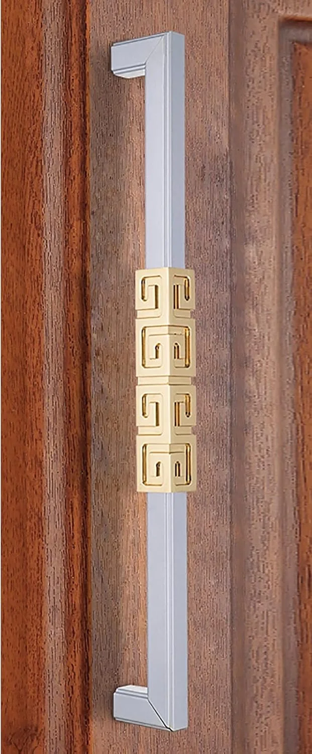 دستگیره درب ورودی چوبی و شیشه ای، دستگیره بزرگ دو طرفه درب انبار با اتصالات، دستگیره میله ای فشاری کششی برای درهای داخلی/خارجی، سفید - 120 سانتی متر (47.2 اینچ)