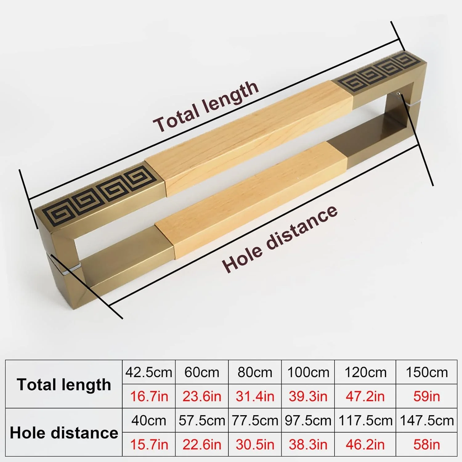 دستگیره کشویی درب انبار، دستگیره های بزرگ کشویی درب انبار، دستگیره های میله ای H شکل قدیمی برای درب های شیشه ای اداری/فروشگاهی/مغازه، نصب آسان، B-60cm/23.6in دستگیره کشویی درب انبار، دستگیره های بزرگ کشویی درب انبار، دستگیره های میله ای H شکل قدیمی برای درب های شیشه ای اداری/فروشگاهی/مغازه، نصب آسان، B-60cm/23.6in