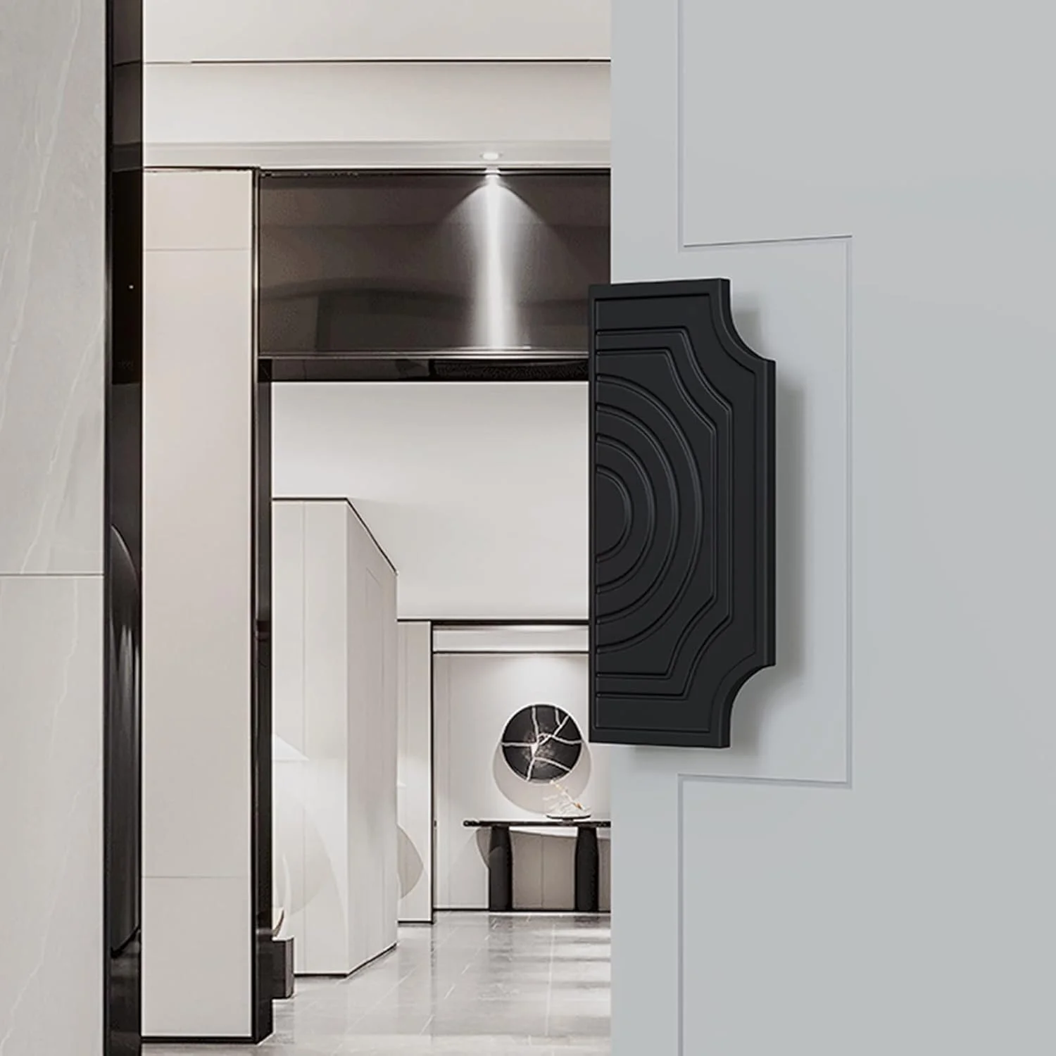 ست دستگیره آلومینیومی فشاری/کششی شکل دار، طلایی عتیقه مسی قرمز برنزی مشکی، دستگیره درب شیشه ای چوبی، بالاترین عملکرد هزینه، مشکی-30 سانتی متر (12 اینچ)