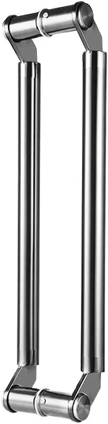 دستگیره درب ورودی مدرن استیل، دستگیره درب انبار، ست سخت افزاری دستگیره فشاری کششی جامد، دستگیره گرد درب شیشه ای برای گاراژ/سوله/اداره، کروم-120 سانتی متر/47.2 اینچ - 116 سانتی متر