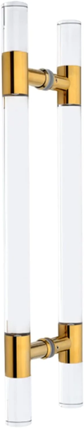 دستگیره درب کشویی انبار، مناسب درب حمام، شیشه ای گرد، 23/31/39/47/59 اینچ، دستگیره فشاری کریستالی شفاف آکریلیک، شامل اتصالات، 80 سانتی متر