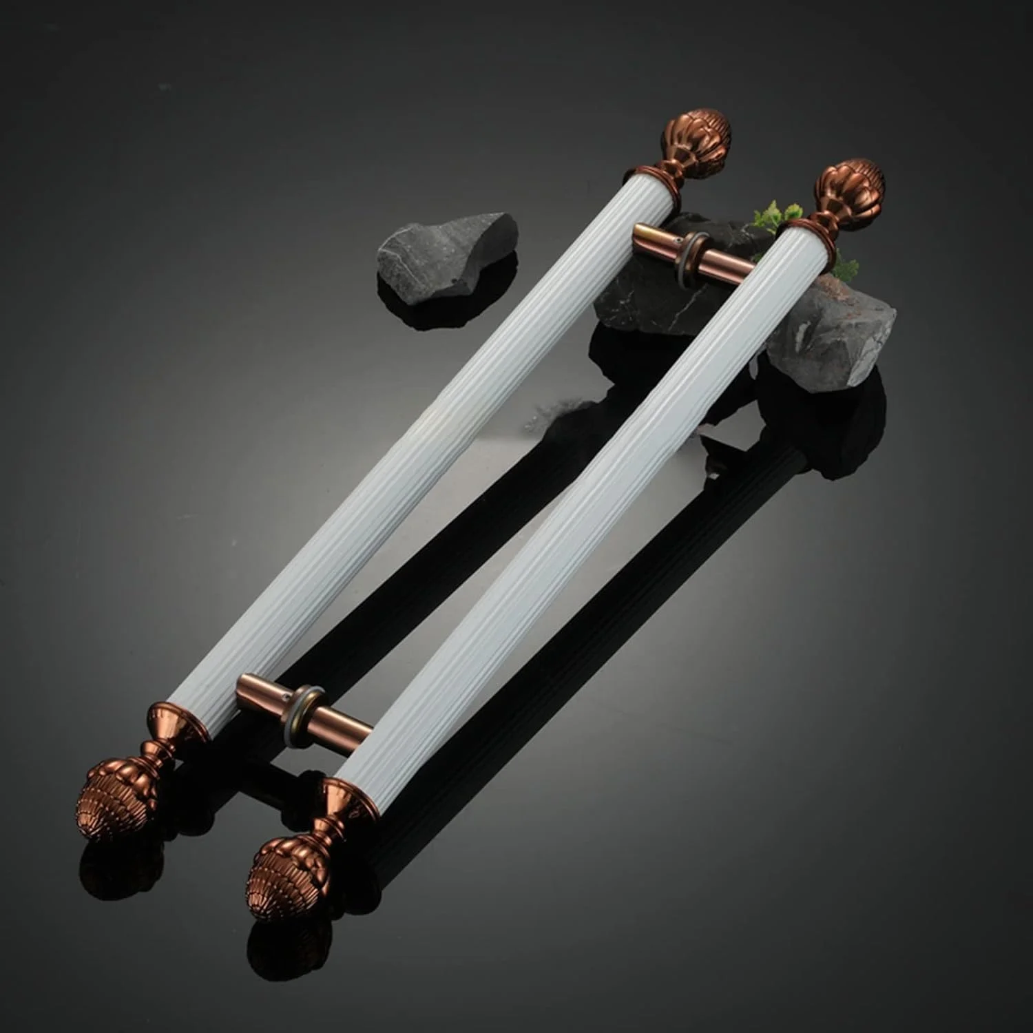 دستگیره کشویی درب انبار، دستگیره های فشاری، دستگیره تزئینی درب شیشه ای در اندازه های مختلف، دستگیره بلند استیل ضد زنگ برای ورودی، دفتر، خانه، ویلا، سفید - 120 سانتی متر