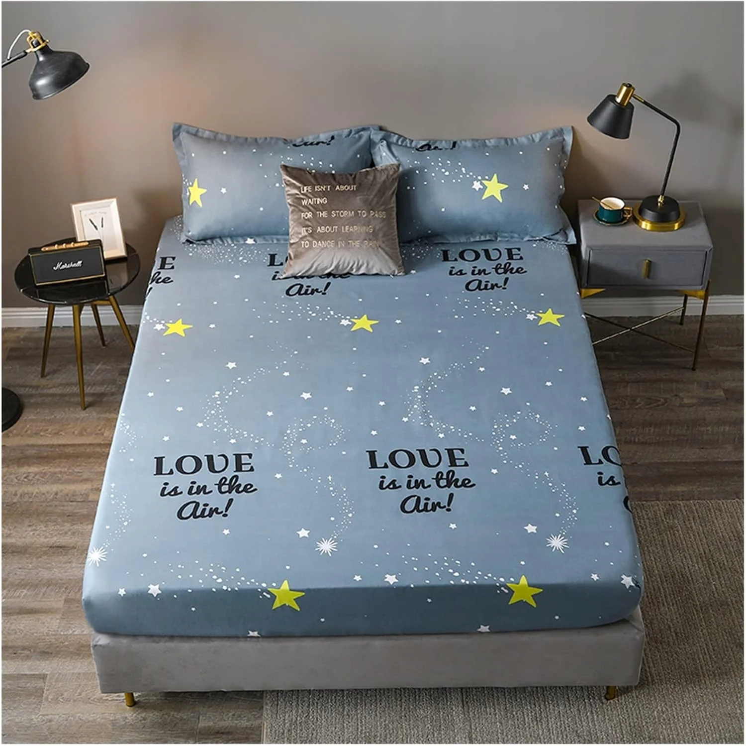 ملحفه تخت خواب چهار گوشه، ملحفه یک نفره و دو نفره، روتختی چاپی، محافظ تشک (رنگ: 07، سایز: 2 عدد روبالشتی 48x74)