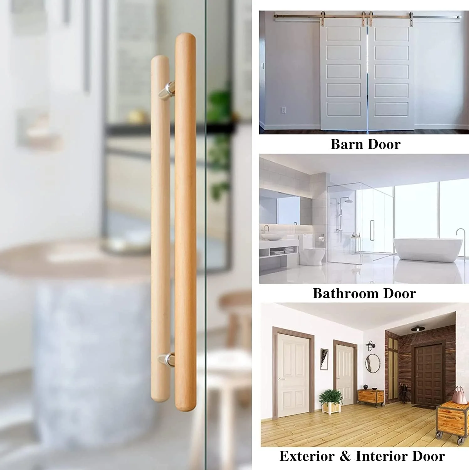 دستگیره کشویی درب انبار چوبی، ست دستگیره دو طرفه گرد برای درب های کشویی انبار، مناسب برای درب های شیشه ای داخلی و خارجی، چوب طبیعی - 120 سانتی متر دستگیره کشویی درب انبار چوبی، ست دستگیره دو طرفه گرد برای درب های کشویی انبار، مناسب برای درب های شیشه ای داخلی و خارجی، چوب طبیعی - 120 سانتی متر