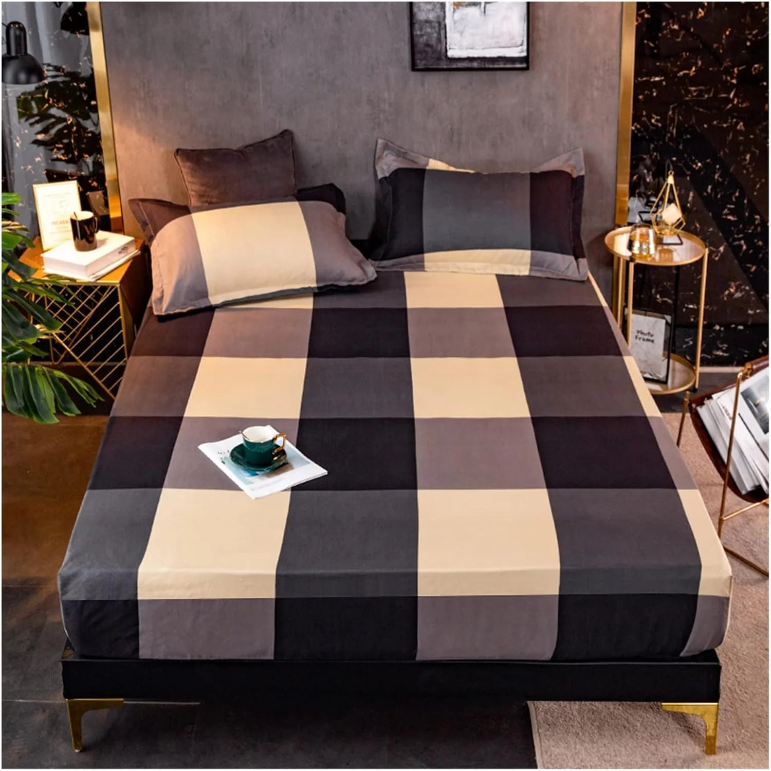 ملحفه تخت خواب چهار گوشه، ملحفه یک نفره و دو نفره، روتختی چاپی، محافظ تشک (رنگ: 07، سایز: 2 عدد روبالشتی 48x74)