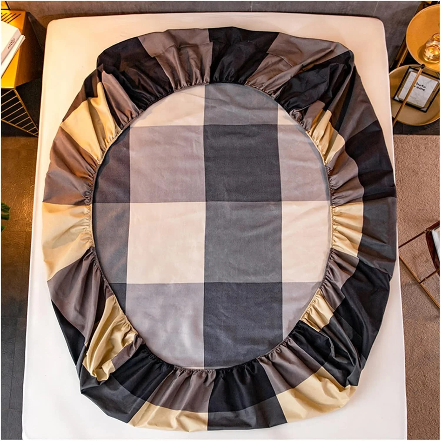 ملحفه تخت خواب چهار گوشه، ملحفه یک نفره و دو نفره، روتختی چاپی، محافظ تشک (رنگ: 07، سایز: 2 عدد روبالشتی 48x74)