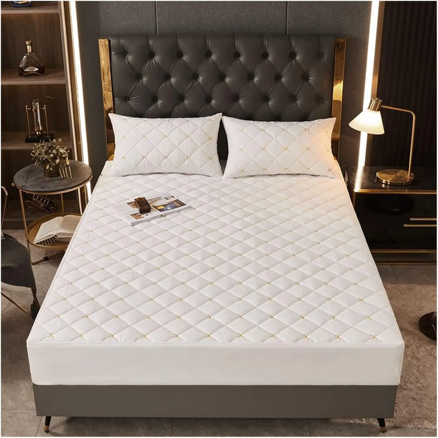 ست ملحفه تشک دار سلفر، ملحفه کش دار لحافی، روکش تشک، روتختی قابل تنفس (رنگ: 01، سایز: 150X200X25cm)