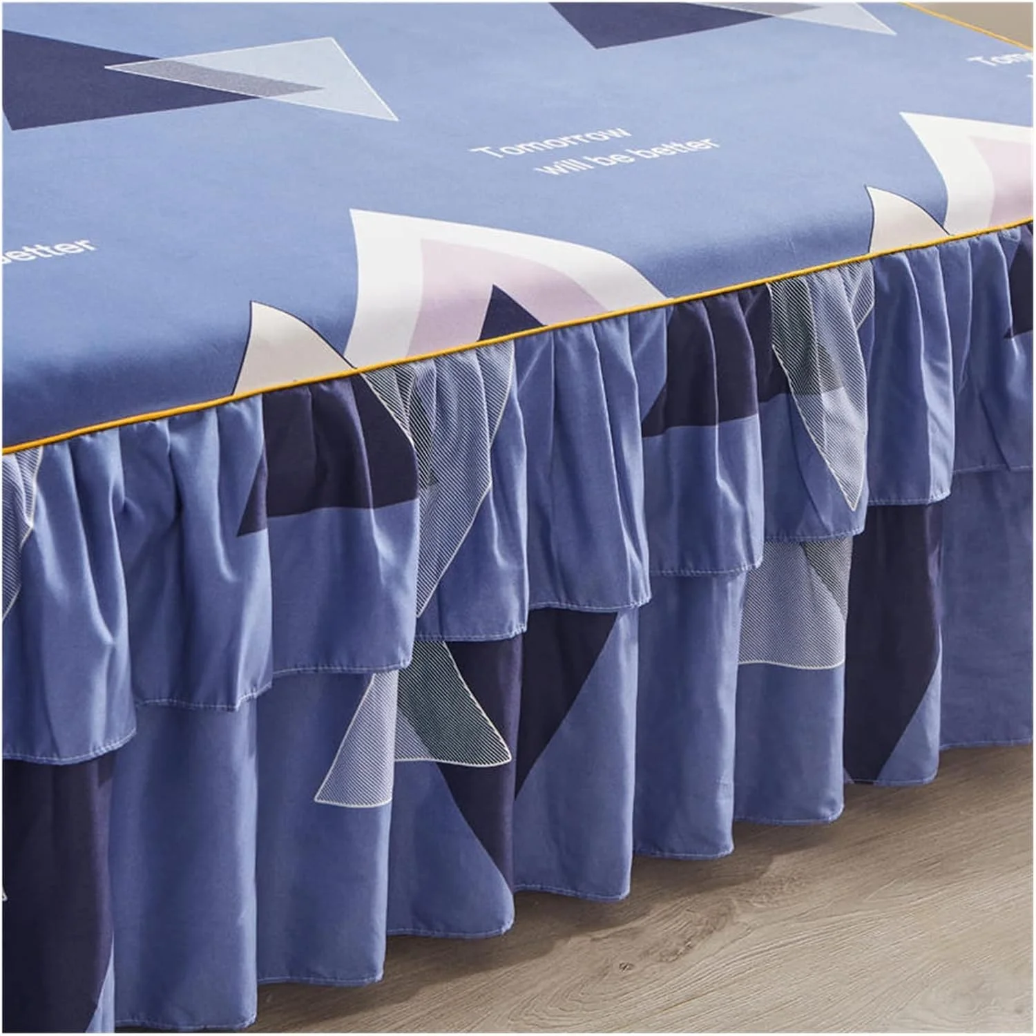 ملحفه تختخواب طرح دار با دامن، روتختی نخی طرح دار مناسب منزل، ملحفه کش دار (رنگ: 12، سایز: ملحفه سه تکه 150x200cm)